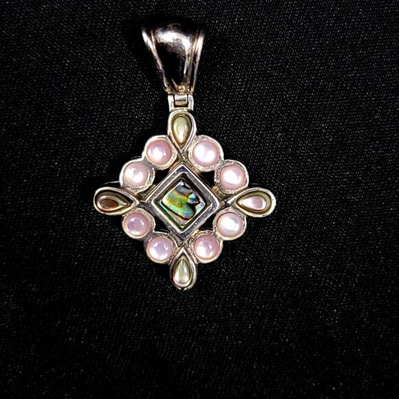 925 Sterling Silver CSX Thai Abalone Earring and Pendant Necklace Set - Picture 14 of 14